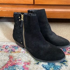 Black Suede White Mountain Ankle Boots